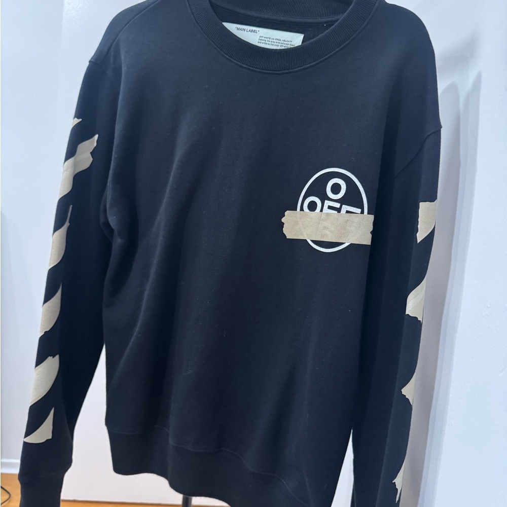 Off-White Black and Gold Crewneck Sweater